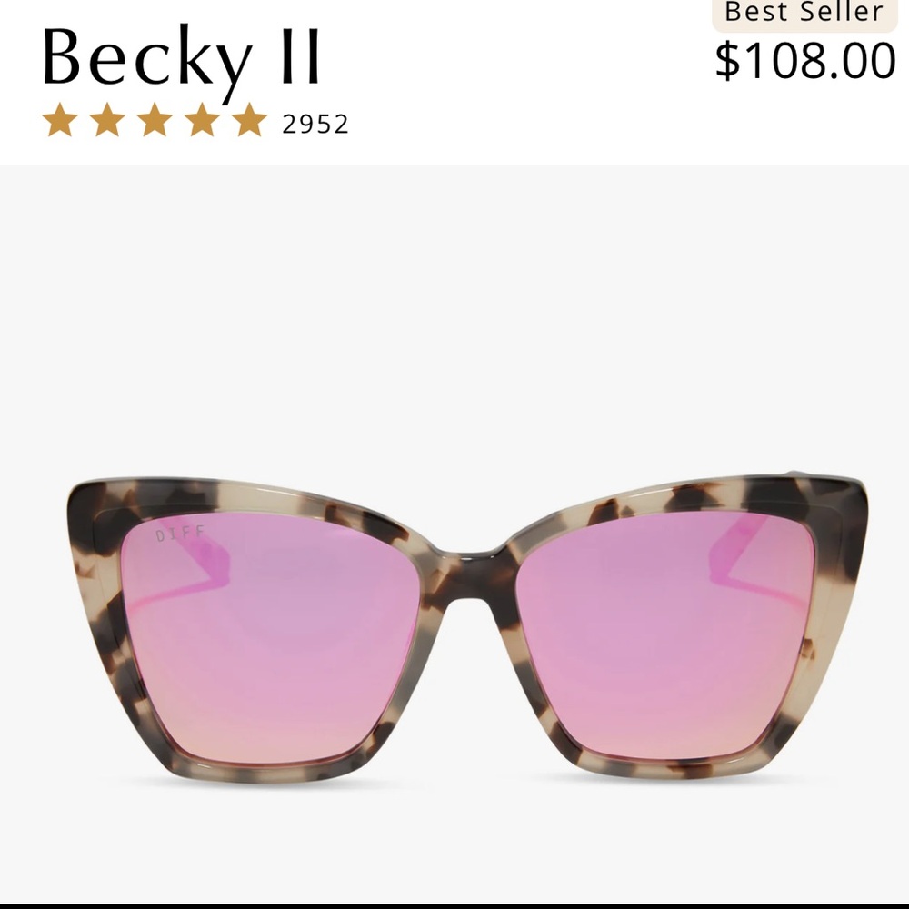 Becky II Tortoise Sunglasses with Pink Lenses